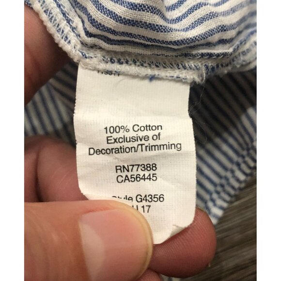 Madewell Embroidered Penny Peasant Top Womens Medium Blue Cotton - Picture 5 of 7